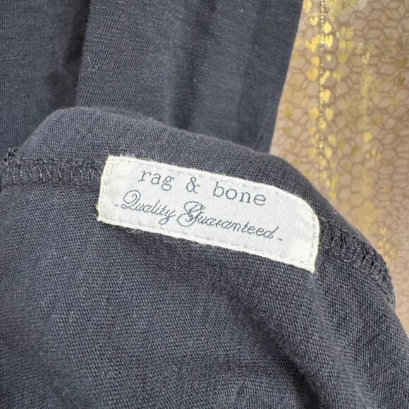 Rag & Bone Jeans New York The Vee Basic Black T-Shirt Medium - Picture 4 of 9